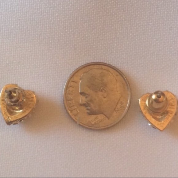 Small Sparkly Heart Shaped Earrings - Picture 2 of 3